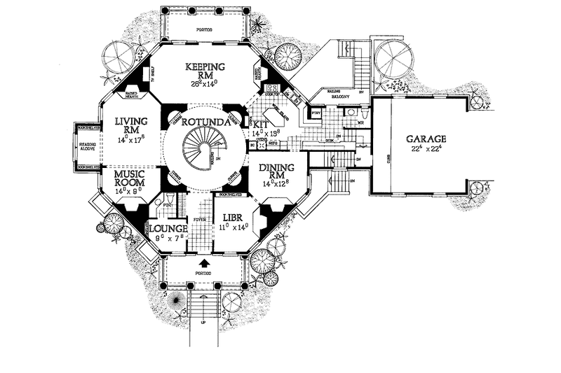 Home Plan - Floor Plan - Main Floor for Classical House Plan #72-976 - 4 bed, 2 bath