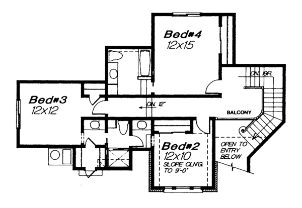 Home Plan - Traditional Floor Plan - Upper Floor Plan #310-1127