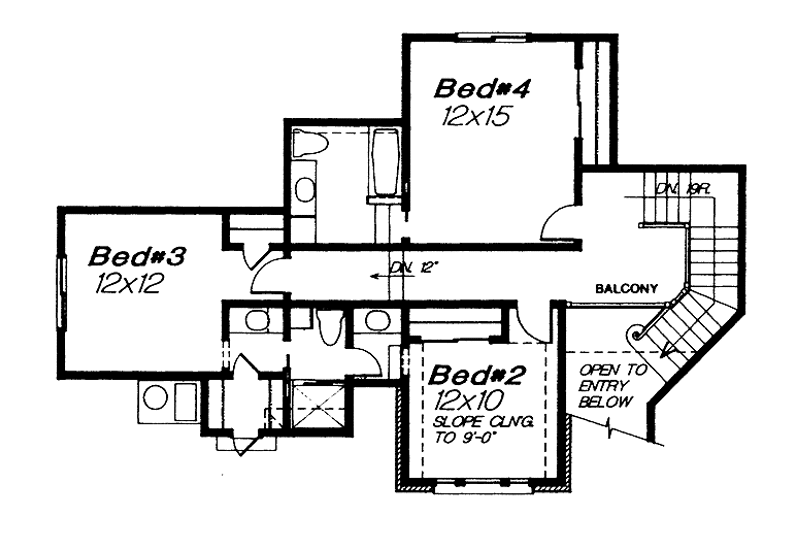 Home Plan - Floor Plan - Upper Floor for Traditional House Plan #310-1127 - 4 bed, 3.5 bath