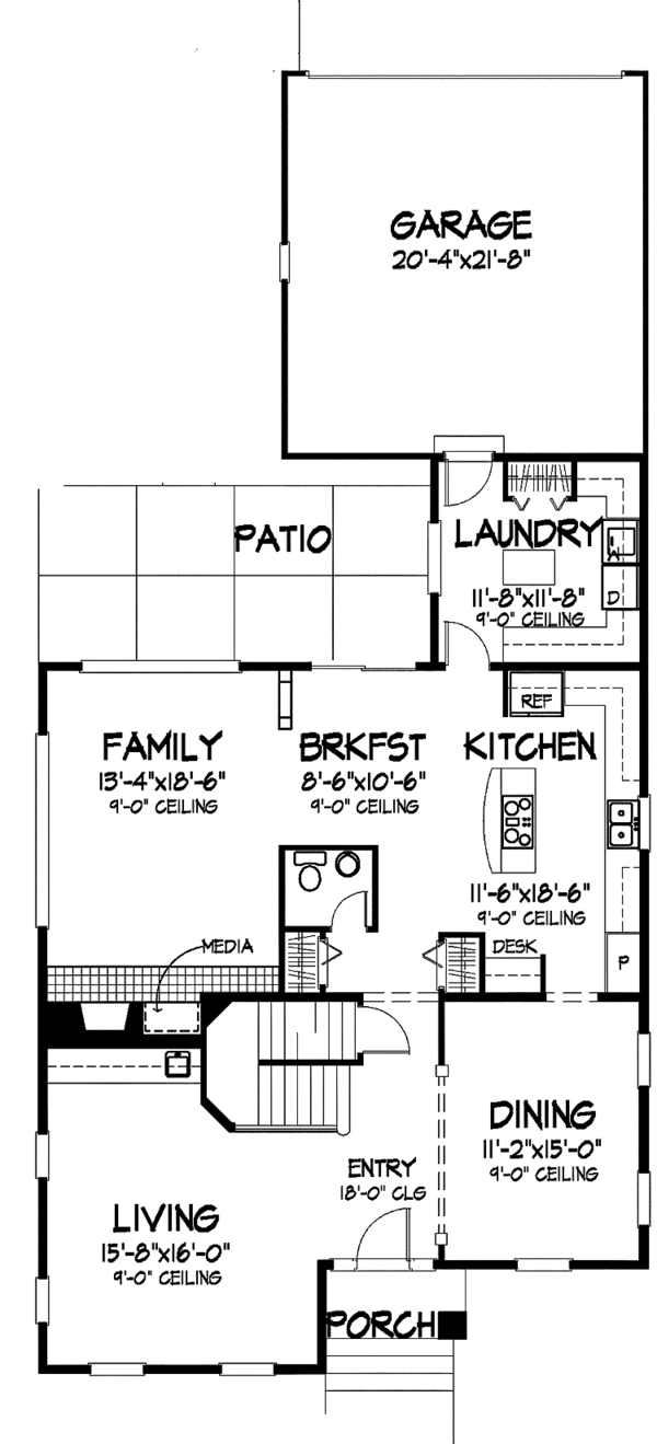 House Plan Design - Colonial Floor Plan - Main Floor Plan #320-913