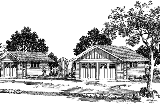 Exterior - Front Elevation 3 for Craftsman House Plan #48-758, 0 bath