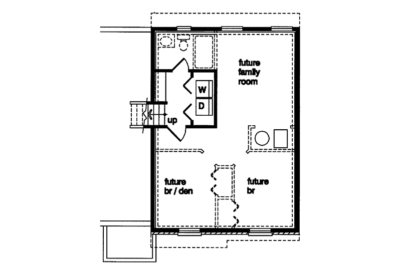 Architectural House Design - Floor Plan - Lower Floor for Contemporary House Plan #47-898 - 3 bed, 2 bath