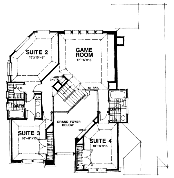 Dream House Plan - Country Floor Plan - Upper Floor Plan #1007-52