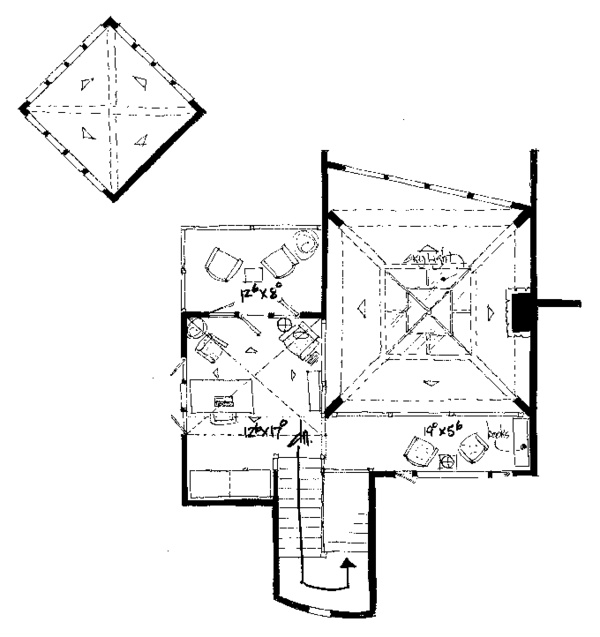 Craftsman Floor Plan - Upper Floor Plan #942-11