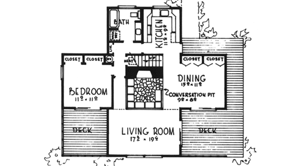 Architectural House Design - Cabin Floor Plan - Main Floor Plan #320-1228