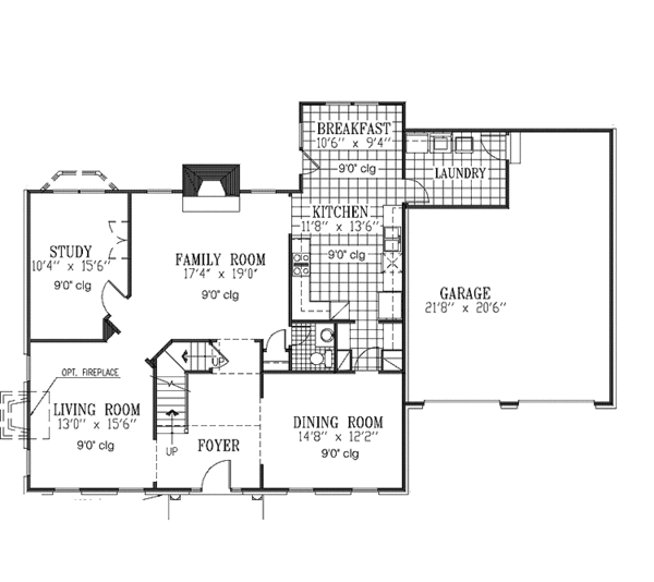 Architectural House Design - Classical Floor Plan - Main Floor Plan #953-44