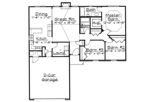 Floor Plan - Main Floor for Traditional House Plan #31-139 - 3 bed, 2 bath