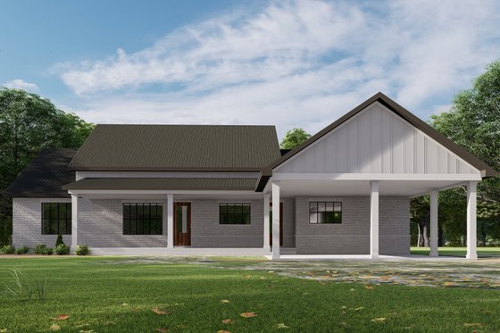 Exterior - Rear Elevation for Farmhouse House Plan #1092-72 - 3 bed, 3.5 bath