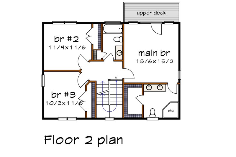 Home Plan - Floor Plan - Upper Floor for Modern House Plan #79-325 - 3 bed, 2.5 bath