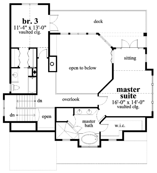 House Plan Design - Mediterranean Floor Plan - Upper Floor Plan #930-120