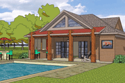Cabin Style House Plan - 1 Beds 1 Baths 723 Sq/Ft Plan #8-145 
