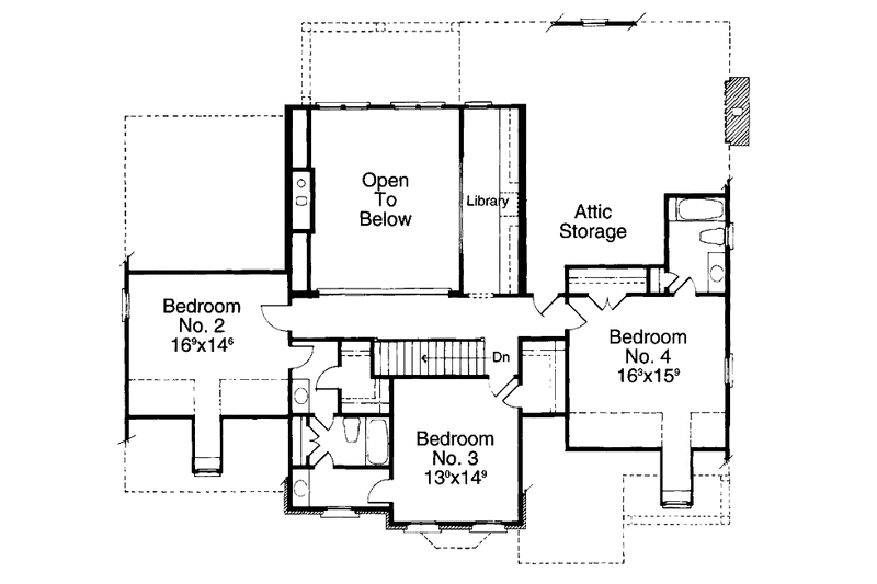 Home Plan - Floor Plan - Upper Floor for Colonial House Plan #429-178 - 4 bed, 3.5 bath
