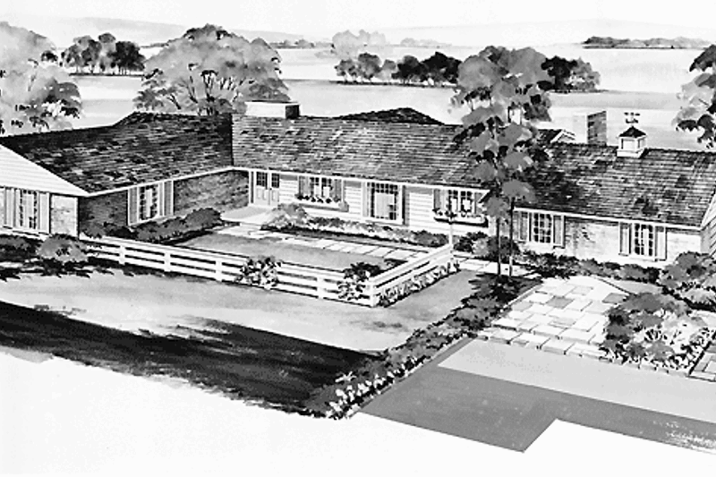 Architectural House Design - Ranch Exterior - Front Elevation Plan #72-570