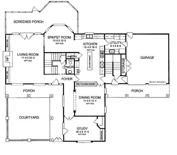 Architectural House Design - Southern Floor Plan - Main Floor Plan #952-121