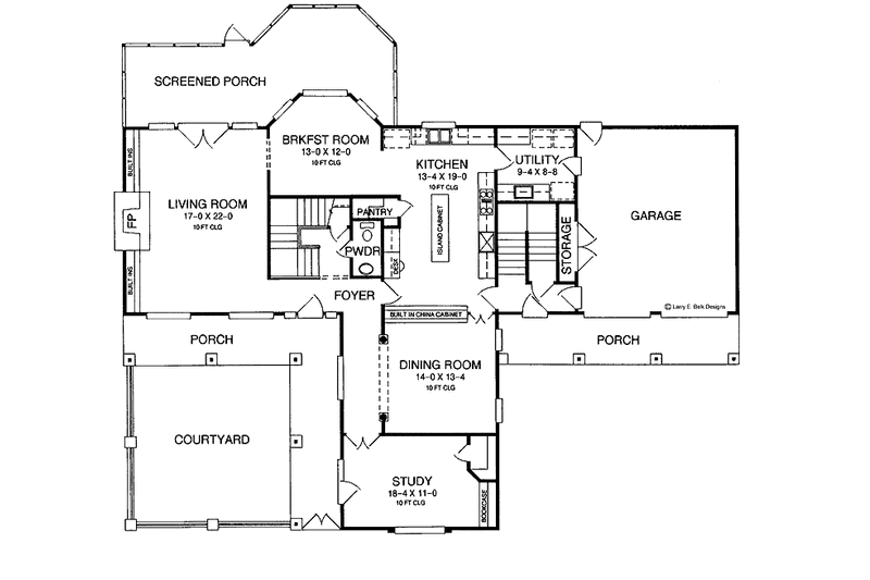 Architectural House Design - Floor Plan - Main Floor for Southern House Plan #952-121 - 4 bed, 3.5 bath