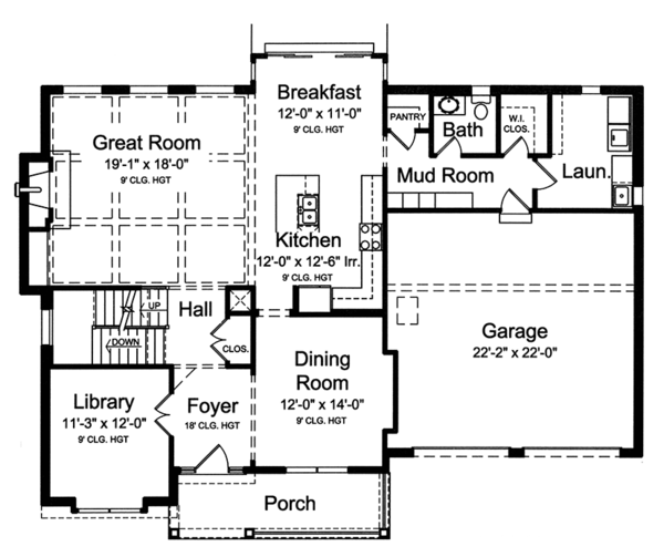 House Plan Design - Colonial Floor Plan - Main Floor Plan #46-860