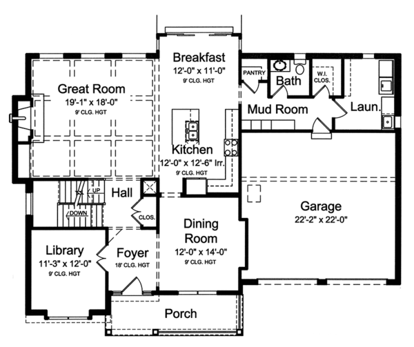 Dream House Plan - Colonial Floor Plan - Main Floor Plan #46-860