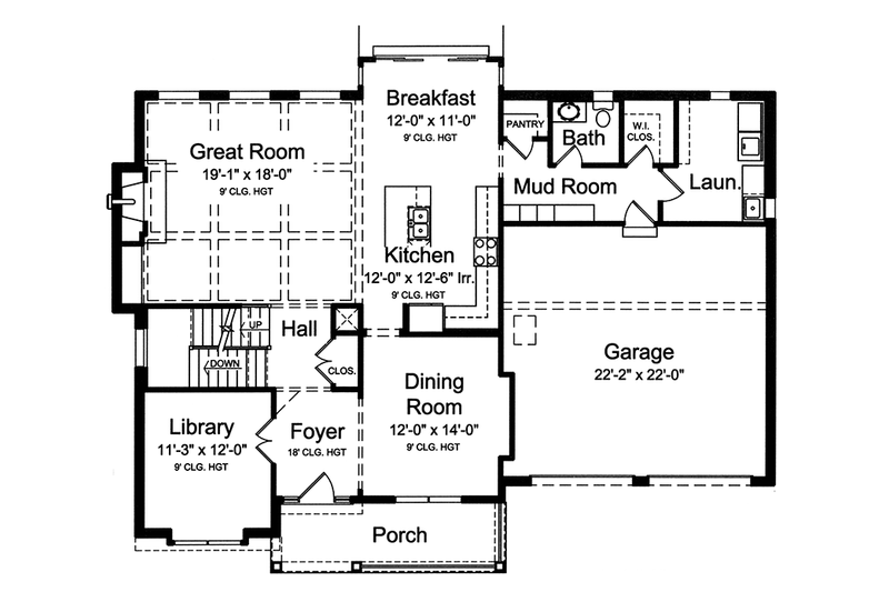 Home Plan - Floor Plan - Main Floor for Colonial House Plan #46-860 - 4 bed, 2.5 bath