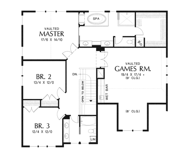 Craftsman Floor Plan - Upper Floor Plan #48-914