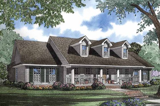 Exterior - Front Elevation 3 for Classical House Plan #17-2898 - 4 bed, 2.5 bath