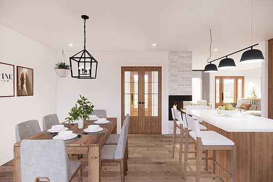 Interior - Dining Room for Country House Plan #23-2463 - 3 bed, 2 bath