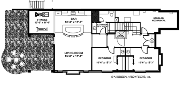 Architectural House Design - Craftsman Floor Plan - Lower Floor Plan #928-282