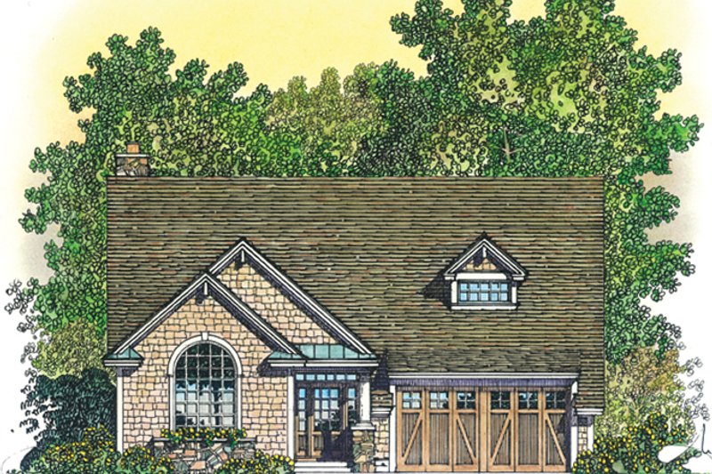 House Blueprint - Craftsman Exterior - Front Elevation Plan #1016-107