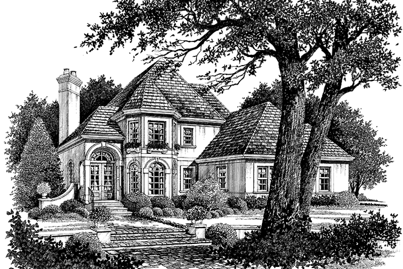 House Blueprint - European Exterior - Front Elevation Plan #429-73