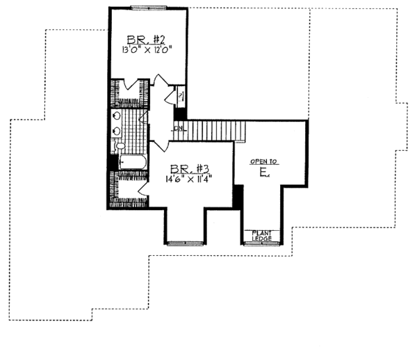 Dream House Plan - Country Floor Plan - Upper Floor Plan #70-1334