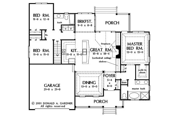 Floor Plan - Main Floor for Country House Plan #929-640 - 3 bed, 2 bath