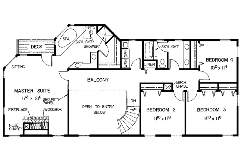 Home Plan - Floor Plan - Upper Floor for Traditional House Plan #60-991 - 4 bed, 3 bath