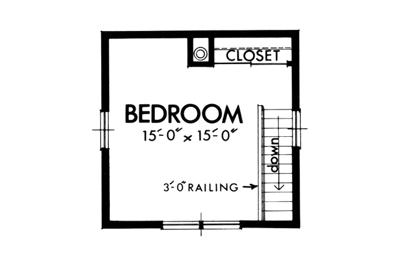 Dream House Plan - Floor Plan - Upper Floor for Cabin House Plan #320-1323 - 1 bed, 1 bath
