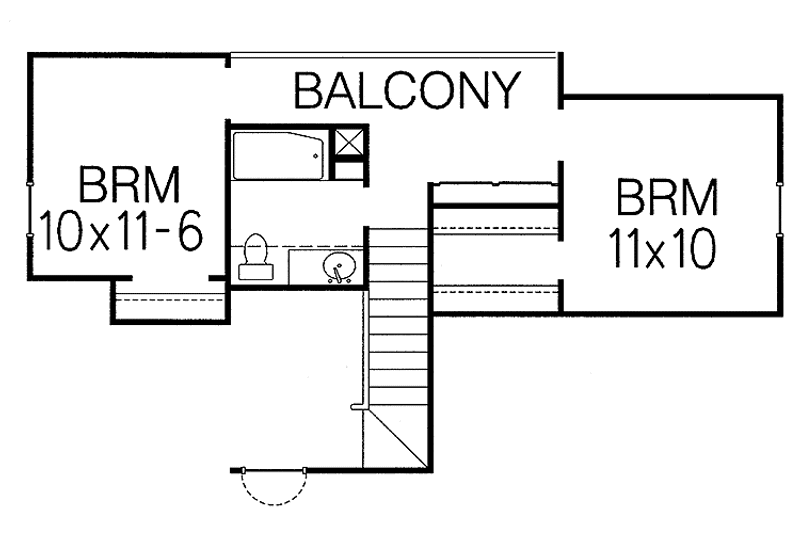 Architectural House Design - Floor Plan - Upper Floor for Ranch House Plan #15-313 - 3 bed, 2 bath