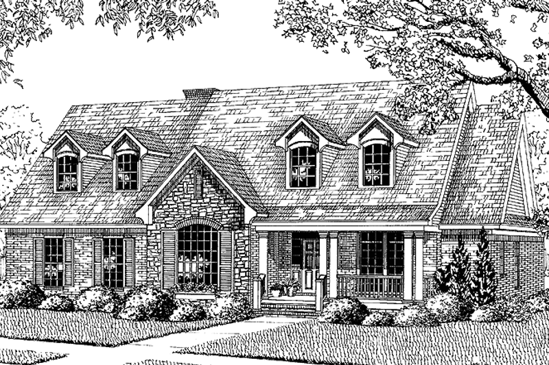 House Blueprint - Country Exterior - Front Elevation Plan #17-2799