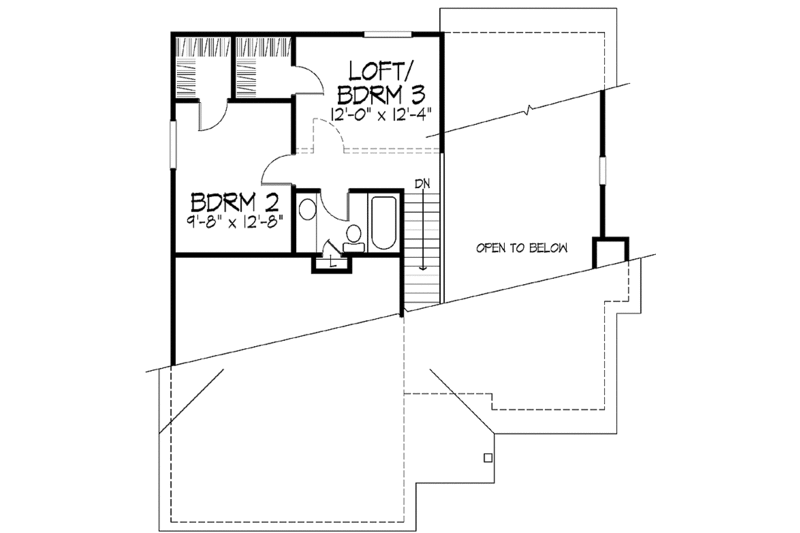 Dream House Plan - Floor Plan - Upper Floor for Prairie House Plan #320-1113 - 2 bed, 2 bath