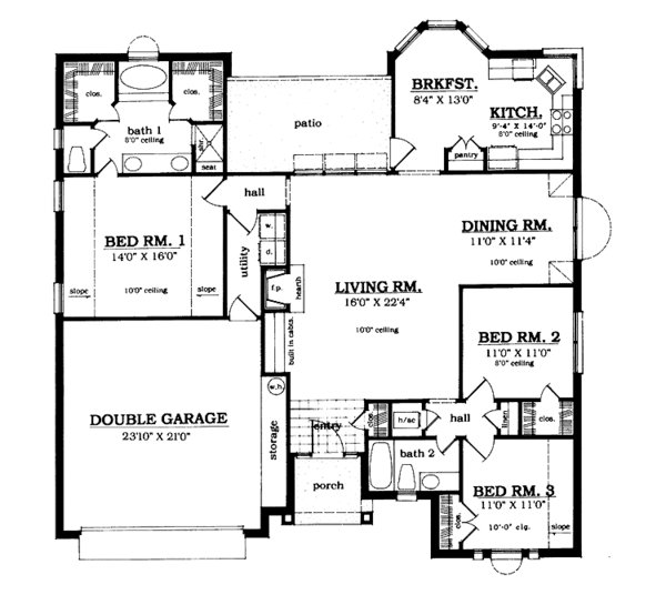 House Plan Design - Country Floor Plan - Main Floor Plan #42-707