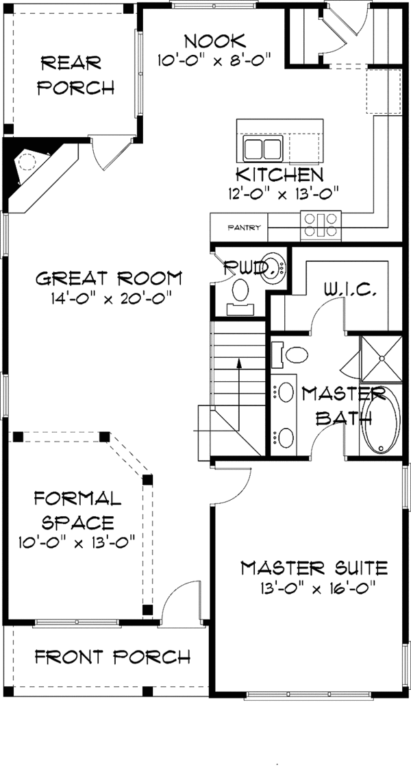 House Plan Design - Tudor Floor Plan - Main Floor Plan #413-906