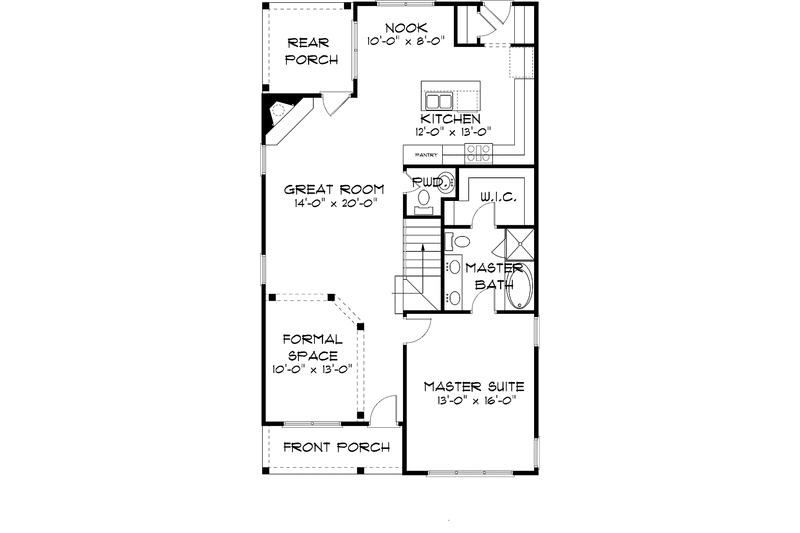 Home Plan - Floor Plan - Main Floor for Tudor House Plan #413-906 - 4 bed, 3.5 bath