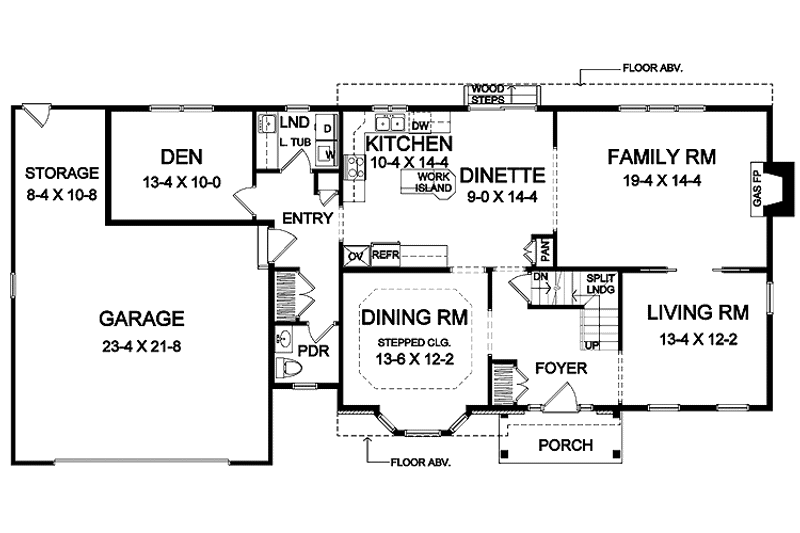Home Plan - Floor Plan - Main Floor for Traditional House Plan #328-335 - 4 bed, 2.5 bath