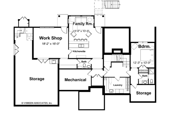 Floor Plan - Lower Floor for Country House Plan #928-47 - 4 bed, 2.5 bath