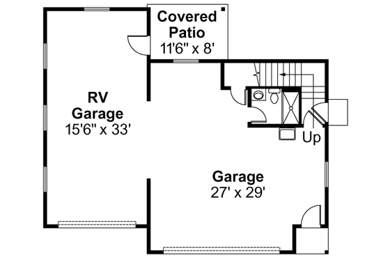 Floor Plan - Main Floor for Traditional House Plan #124-641, 1 bath