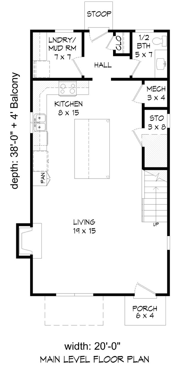 Architectural House Design - Floor Plan - Main Floor for Contemporary House Plan #932-1449 - 2 bed, 3 bath