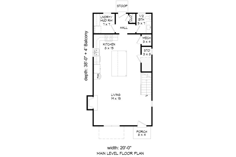 Architectural House Design - Floor Plan - Main Floor for Contemporary House Plan #932-1449 - 2 bed, 3 bath