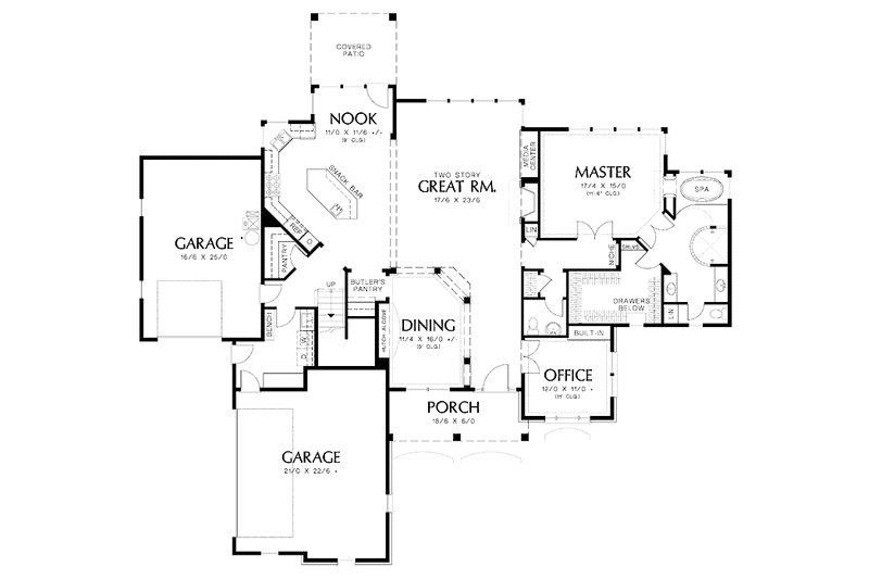 Home Plan - Floor Plan - Main Floor for Country House Plan #48-811 - 3 bed, 2.5 bath