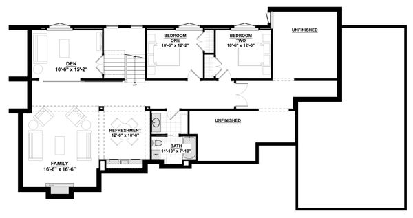 Home Plan - Contemporary Floor Plan - Lower Floor Plan #928-311