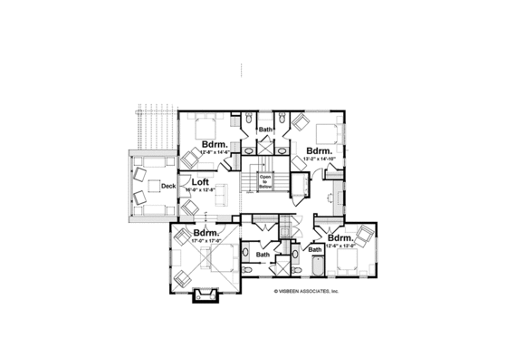 Floor Plan - Upper Floor for Craftsman House Plan #928-229 - 5 bed, 4.5 bath