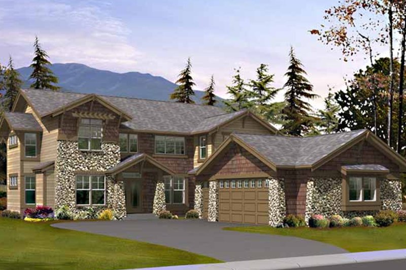 Dream House Plan - Exterior - Front Elevation 4 for Craftsman House Plan #132-442 - 4 bed, 3 bath