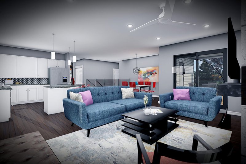 House Design - Interior - Family Room for Modern House Plan #70-1524 - 4 bed, 3 bath