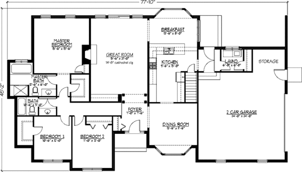 Architectural House Design - Prairie Floor Plan - Main Floor Plan #978-26