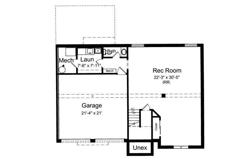 Home Plan - Floor Plan - Other Floor for Craftsman House Plan #46-501 - 3 bed, 2 bath